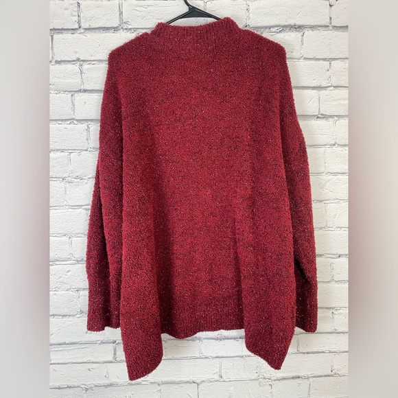Ava & Viv Red Metallic V Neck Holiday Sweater size 3X - Picture 10 of 10
